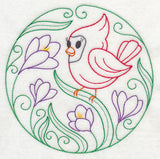 Cardinal and Crocuses (Vintage)