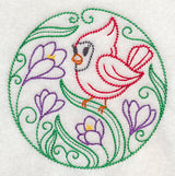 Cardinal and Crocuses (Vintage)