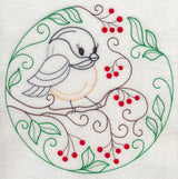 Chickadee and Red Berries (Vintage)