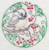 Chickadee and Red Berries (Vintage)