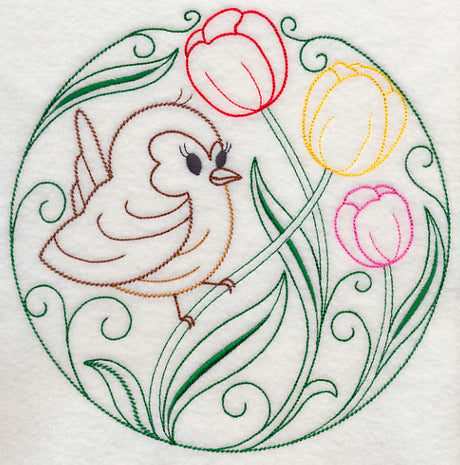 Wren and Tulips (Vintage)