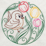 Wren and Tulips (Vintage)