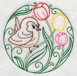 Wren and Tulips (Vintage)
