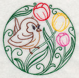 Wren and Tulips (Vintage)