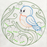 Eastern Bluebird and Spring Snowflakes (Vintage)