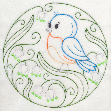 Eastern Bluebird and Spring Snowflakes (Vintage)