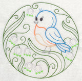 Eastern Bluebird and Spring Snowflakes (Vintage)