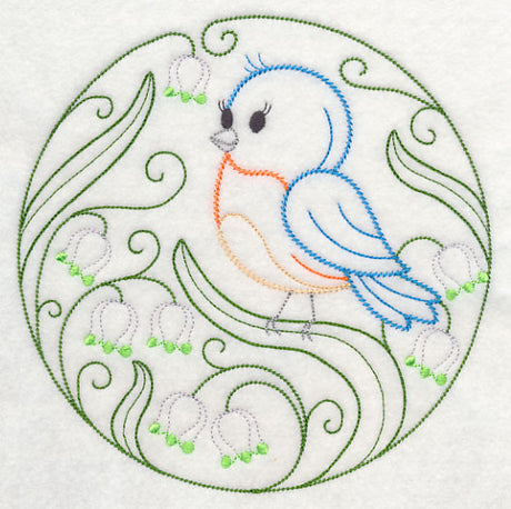 Eastern Bluebird and Spring Snowflakes (Vintage)