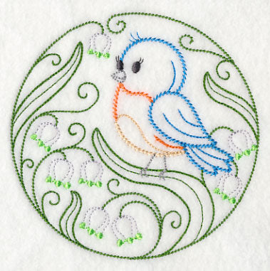 Eastern Bluebird and Spring Snowflakes (Vintage)