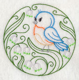 Eastern Bluebird and Spring Snowflakes (Vintage)