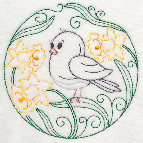 Junco and Daffodils (Vintage)