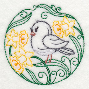 Junco and Daffodils (Vintage)