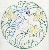 Blue Jay and Yellow Trillium (Vintage)