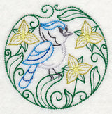 Blue Jay and Yellow Trillium (Vintage)