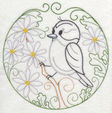 Downy Woodpecker and Bloodroot (Vintage)