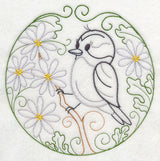 Downy Woodpecker and Bloodroot (Vintage)