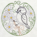 Downy Woodpecker and Bloodroot (Vintage)