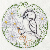 Downy Woodpecker and Bloodroot (Vintage)