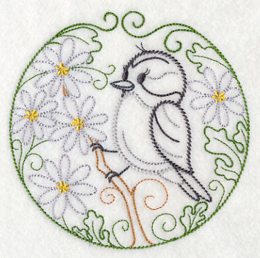 Downy Woodpecker and Bloodroot (Vintage)