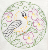 Goldfinch and Pansies (Vintage)