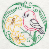 Scarlet Tanager and Daylilies (Vintage)