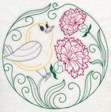 Prothonotary Warbler and Carnations (Vintage)
