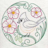 Tufted Titmouse and Rock Rose (Vintage)