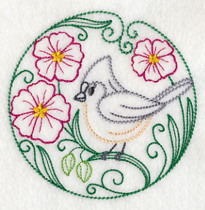 Tufted Titmouse and Rock Rose (Vintage)