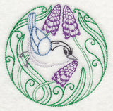 Nuthatch and Grape Hyacinth (Vintage)