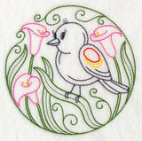 Red-winged Blackbird and Calla Lilies (Vintage)