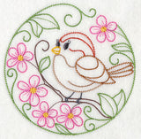 American Tree Sparrow and Apple Blossoms (Vintage)