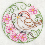 American Tree Sparrow and Apple Blossoms (Vintage)