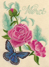 Meleager's Blue Butterfly and Peonies