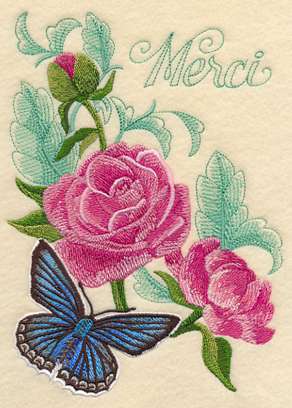 Meleager's Blue Butterfly and Peonies