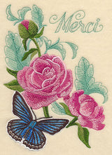 Meleager's Blue Butterfly and Peonies