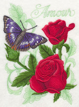 Purple Emperor Butterfly and Roses