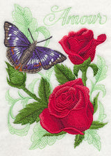Purple Emperor Butterfly and Roses