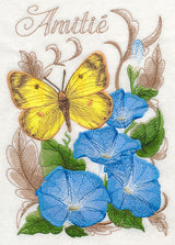 Clouded Yellow Butterfly and Morning Glories
