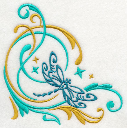 Fluttering Filigree Dragonfly Corner