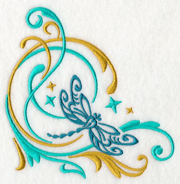 Fluttering Filigree Dragonfly Corner
