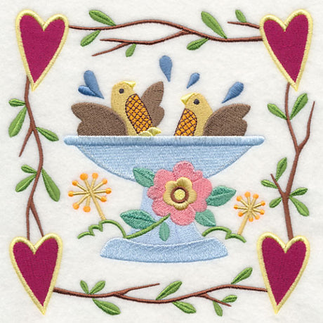 Cozy Country Garden Birdbath