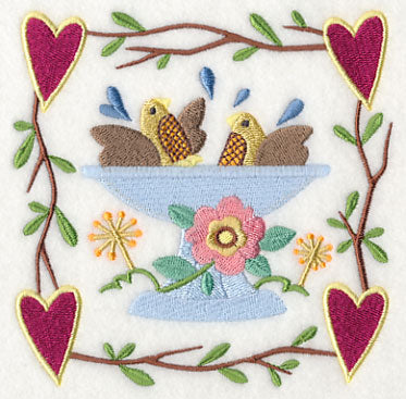 Cozy Country Garden Birdbath