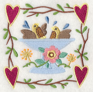 Cozy Country Garden Birdbath