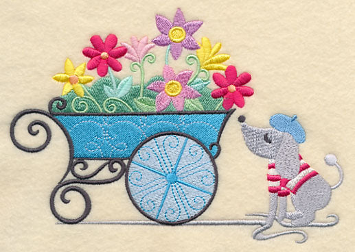 Paris Pup with Flowers