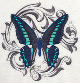 Blue Triangle with Baroque Background