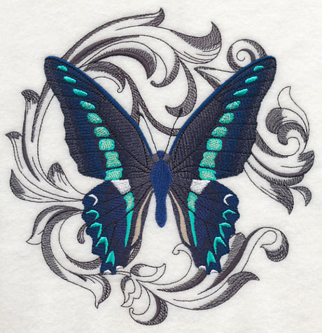 Blue Triangle with Baroque Background