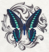 Blue Triangle with Baroque Background