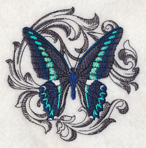 Blue Triangle with Baroque Background