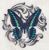 Blue Triangle with Baroque Background