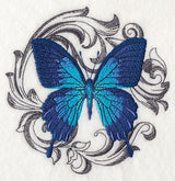 Ulysses Swallowtail with Baroque Background